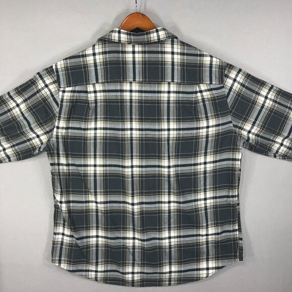 Van Heusen Shirt Men's Large Gray Plaid Regular Fit Never Tuck Button Down LS - Picture 8 of 11